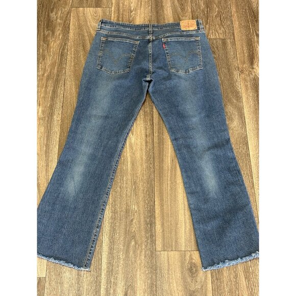 LEVI'S 518 SUPERLOW BOOT CUT DENIM JEANS SIZE 13M JR X29IN FLARE DISTRESSED WEST - Picture 9 of 9